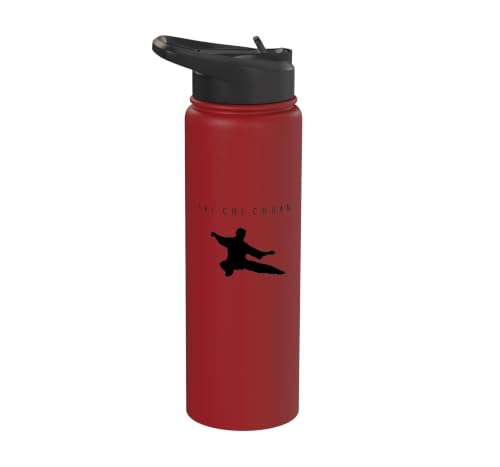 Tai Chi Instructor/Tai Chi Students/Tai Chi Posture Stainless Steel Insulated Water Bottle - color: Red
