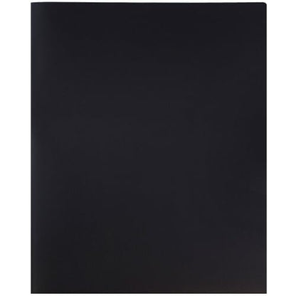 JAM PAPER Plastic 2 Pocket POP Folders - Durable School Folders - Black - 12/Pack - color: Black, size: 12 Per Pack