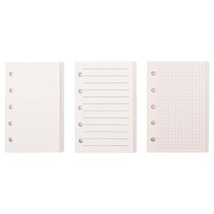 3 Pack A8 Refill Paper Loose Leaf Paper 120 Sheets Refillable Planner Binder Paper M5-5 Hole Mini Binder Paper 2.64''x4.09'' Filler Paper Blank&Grid&Lined - color: Blank&Grid&Lined