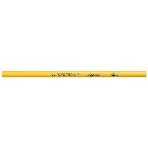 TICONDEROGA Laddie Pencils, Wood-Cased #2 HB Soft without Eraser, Yellow, 12-Pack (13040)