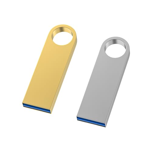 USB 3.0 Flash Drive 64GB 2 Pack, Wooolken High Speed USB 3.0 Thumb Drives Sleek Metal Flash Drives with Keychains, Memory Stick, USB Drive for PC/Computers/Mac/Laptops - color: 2 PCS, size: 64GB-3.0