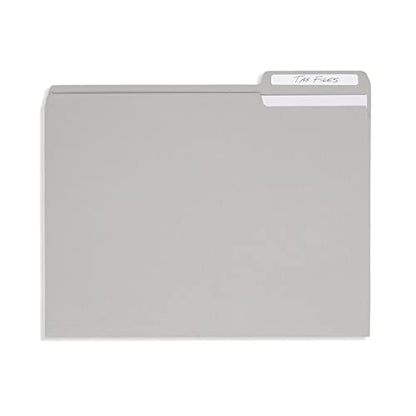 Blue Summit Supplies 100 Gray File Folders, Letter Size, 1/3 Cut Tab, 11pt | Durable 11pt gray paper, 1/3 cut tabs, holds letter documents, home and office color coded filing - color: Gray