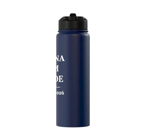 Magna Cum Laude Class Of 2026 Distinction Degree Graduation Stainless Steel Insulated Water Bottle - color: Navy Blue
