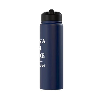 Magna Cum Laude Class Of 2026 Distinction Degree Graduation Stainless Steel Insulated Water Bottle - color: Navy Blue