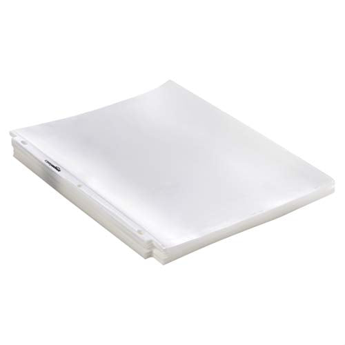 Amazon Basics Heavy Duty Sheet Protectors for 3 Ring Binder, Top Loading, 8.5 x 11 inch Letter Size, Clear, 100-Pack - size: 100 Pack, style: Clear Finish