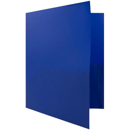 JAM PAPER Plastic 2 Pocket POP Folders - Durable School Folders - Blue - 12/Pack - color: Blue, size: 12 Per Pack