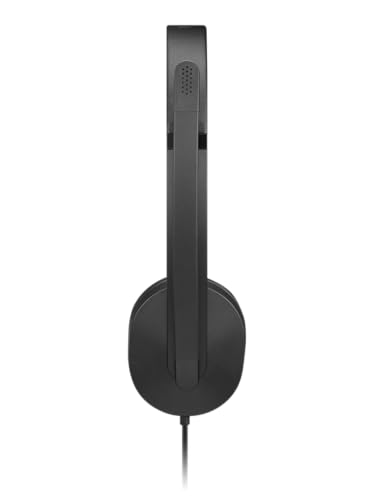 Lenovo USB-A Wired Stereo Headset for PC/Laptop, AI Noise Canceling via APP, 140g Lightweight, Replaceable Earcups, Double-Sided Boom Mic, in-line Controls with Mute for Call. Work with Teams/Zoom