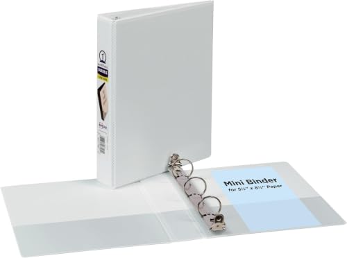Avery Mini Durable View 3 Ring Binder, 1 Inch Round Rings, 1 White Binder (17116) (Pack of 12) - size: 1" (Pack of 12)