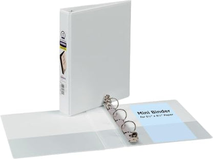 Avery Mini Durable View 3 Ring Binder, 1 Inch Round Rings, 1 White Binder (17116) (Pack of 12) - size: 1" (Pack of 12)