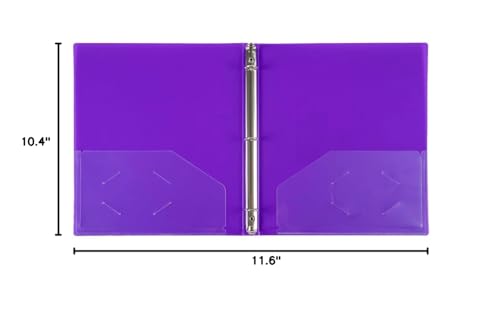 JAM PAPER Plastic 0.5 inch Binder - Purple 3 Ring Binder - Sold Individually - color: Purple, size: 0.5 inch