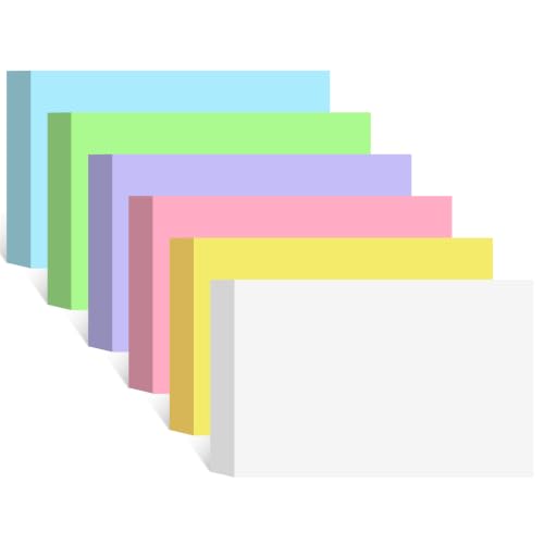240 Count Blank Index Cards 3x5 Inch Colored Flash Cards Flashcards Heavyweight Note Cards for Studying School Office Supplies - color: 6 Colors-Blank, size: 3x5