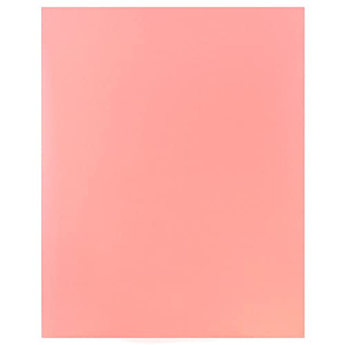 JAM PAPER Laminated Two Pocket Glossy School Folders - Letter Size - High Gloss Baby Pink Pastel - 6/Pack - color: Baby Pink, size: Pack of 6 Folders