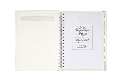 Pearhead My Pregnancy Journal, Guided Pregnancy Memory Book with Sonogram Photo Insert, Trimester Milestone Tracker & Keepsake for Expecting Moms, Baby Shower Gift, Sage Green Leaf - color: Sage Green Leaf Pregnancy Journal