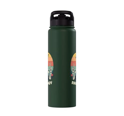 Funny Radiology Student Graduation Xray Technician Men Women Stainless Steel Insulated Water Bottle - color: Dark Green
