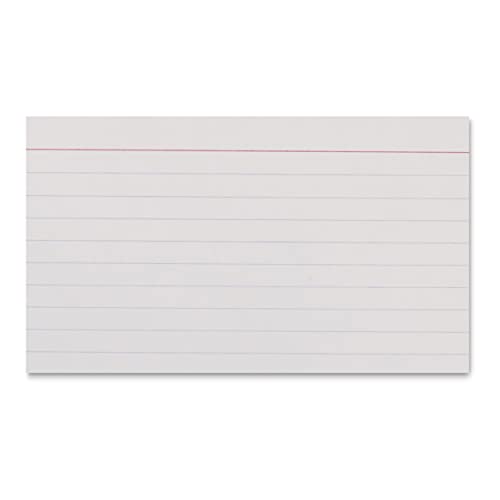 Amazon Basics Heavy Weight Ruled Index Cards for Studying and Note Taking, White, 3" x 5", 300 Count (Pack of 24) - size: 100 Count (Pack of 24), style: Ruled, 3x5, 300 Count