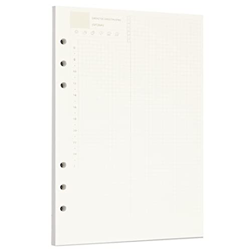 Zelten 1 Pack A5 45 Sheets/90 Pages Daily PlannerLoose Leaf Punched Paper Refills Paper for 6 Hole Binder Personal Organizer Diary Notebook Refillable Planner - color: Daily Planner, size: A5/6 Hole