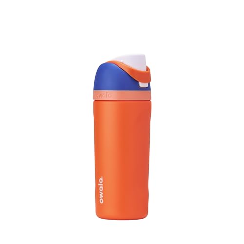 Owala Kids FreeSip Insulated Stainless Steel Water Bottle with Straw, BPA-Free Sports Water Bottle, Great for Travel, 16 oz, Blue Citrus - color: Blue Citrus, size: 16 Ounces