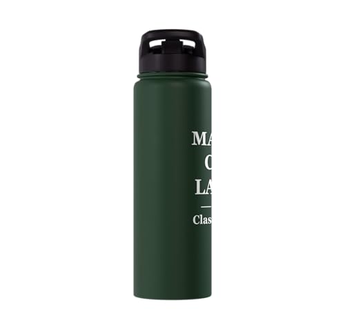 Magna Cum Laude Class Of 2026 Distinction Degree Graduation Stainless Steel Insulated Water Bottle - color: Dark Green