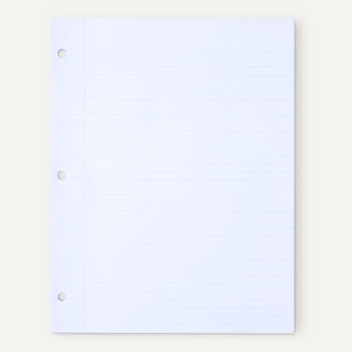 Amazon Basics College Ruled Loose Leaf Binder Paper, 11" x 8.5", 100 Sheets, White, 6-Pack