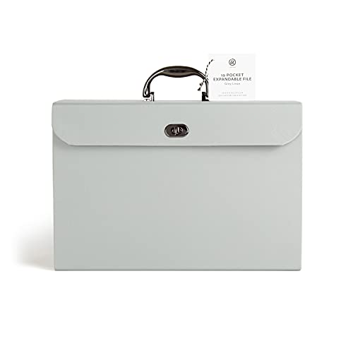 U Brands Fashion Expanding File Folder, Legal Size, 19 Pocket (Gray Linen) - style: Gray Linen