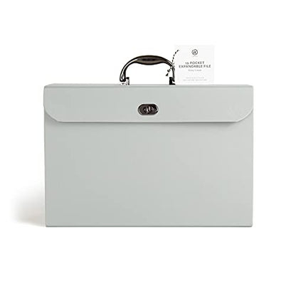 U Brands Fashion Expanding File Folder, Legal Size, 19 Pocket (Gray Linen) - style: Gray Linen