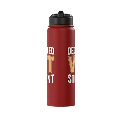 Dedicated Vet Student Veterinary School Stainless Steel Insulated Water Bottle - color: Red