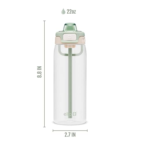 Ello Pop & Fill 22oz Tritan Plastic Water Bottle with Quick Fill Technology | Clear Water Bottle for School, College, Travel | Leakproof Locking Lid, Straw and Chug, Reusable, BPA-Free | Pistachio - color: Pistachio