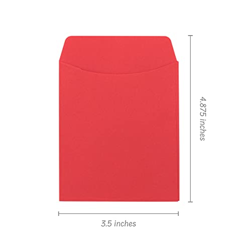 Hygloss 30 Pcs Library Card Pockets 3.5x5 Inch - Self-Adhesive Pocket Envelopes - Red Classroom Envelope Pockets - Ideal for Organizing - Colorful Small Library Book Pocket - color: Red, style: 30 Pockets