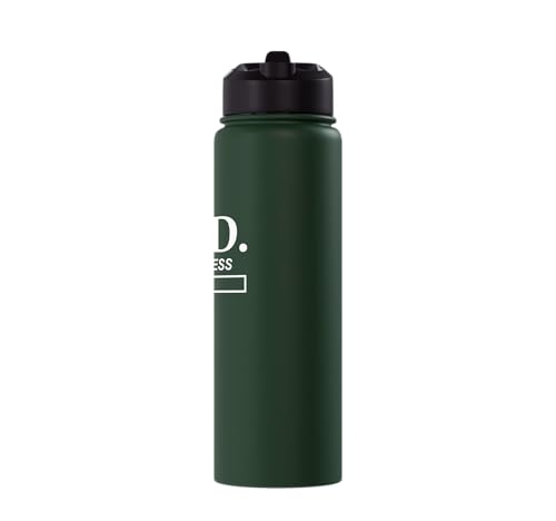 PhD in Progress Doctorate Student PhD Candidate Future Dr Stainless Steel Insulated Water Bottle - color: Dark Green