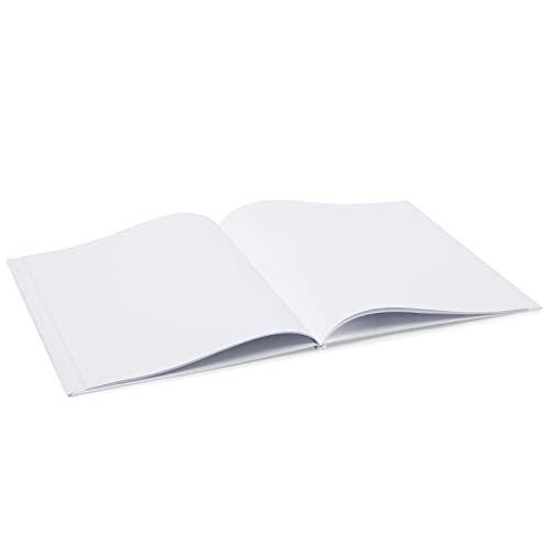 Paper Junkie Blank Books for Kids to Write Stories - 8.5 x 11 In, White Hardcover, Pack of 3 - Unlined Journal & Scrapbook with 36 Pages Acid-Free Paper for Drawing & Doodling
