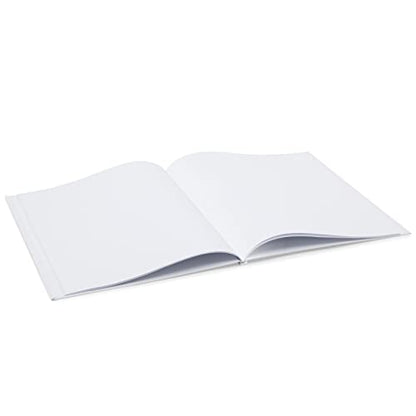 Paper Junkie Blank Books for Kids to Write Stories - 8.5 x 11 In, White Hardcover, Pack of 3 - Unlined Journal & Scrapbook with 36 Pages Acid-Free Paper for Drawing & Doodling