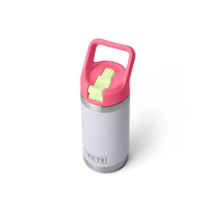 YETI Rambler Jr. 12 oz Kids Bottle, with Straw Cap - color: Mist/Pink/Grasshopper