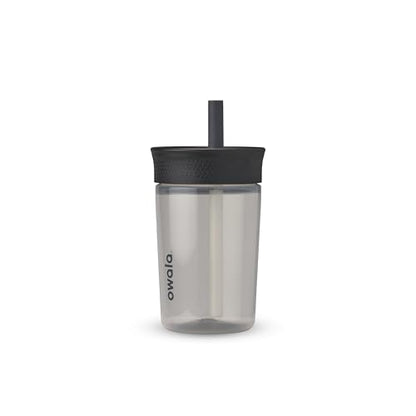 Owala Kids BPA-Free Plastic Tumbler with Spill Resistant Flexible Straw, Easy to Clean, Kids Water Bottle, Great for Travel, Dishwasher Safe, 15 Oz, Skate Park - color: Black and Gray (Skate Park), size: 15 Ounces