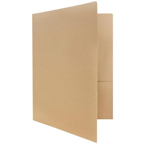 LUXPaper 9" x 12" Presentation Folders | Two Pocket | Grocery Bag Brown | 18pt. Cover | 10 Qty - color: 18pt. Grocery Bag