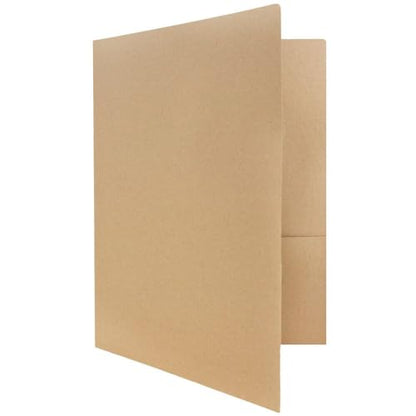 LUXPaper 9" x 12" Presentation Folders | Two Pocket | Grocery Bag Brown | 18pt. Cover | 10 Qty - color: 18pt. Grocery Bag