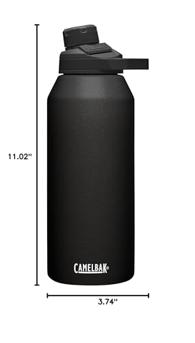 CamelBak Chute Mag Vacuum Insulated Stainless Steel Water Bottle, Magnetic Leak‑Resistant Cap for Everyday Hydration - color: Black, size: 40 Ounces