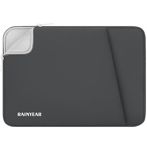 RAINYEAR Laptop Sleeve Case with Front Pocket, 15.6 Inch Protective Portable Case Briefcase Handbag Laptop Carrying Bag Cover Compatible for HP, Dell, Asus, Lenovo, Notebook, Gray - color: Gray, size: 15.6 inch