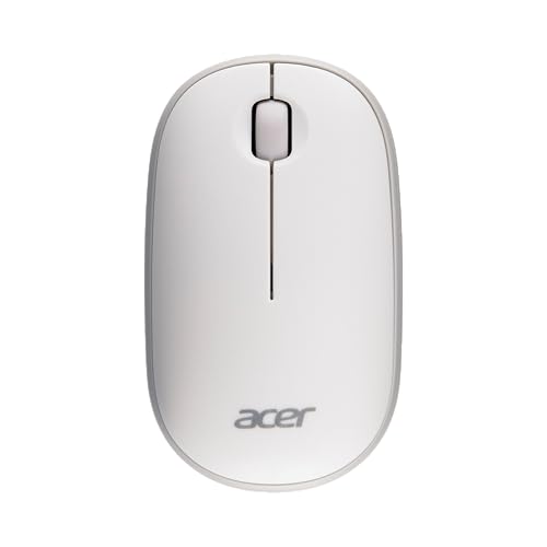 Acer Computer Mouse Wireless, 2.4G Slim USB Wireless Mice with USB-A Receiver, 1600 DPI Optical, Laptop Mouse with Plug and Play for Right/Left Handed Users (for Chromebooks, Windows PC & Mac) White - style: Bubble mouse, white