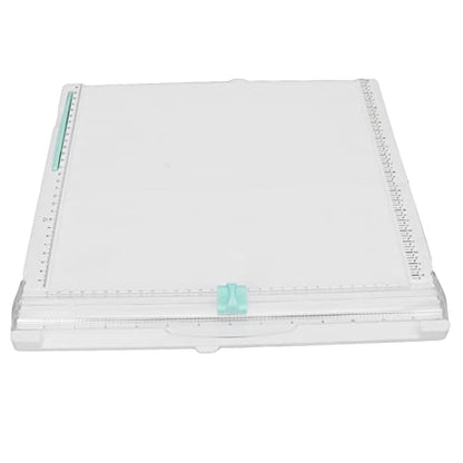 Portable Paper Cutter, Foldable Paper Trimmer with Concealed Blade and Non - Slip Base, Accurate Cutting Tool with Measurement Guide for Home School Office Use