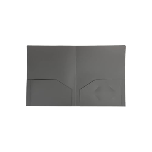 JAM PAPER Heavy Duty Plastic 2 Pocket Extra Tough School Folders - Grey - 6/Pack - color: Grey, size: 6 Per Pack