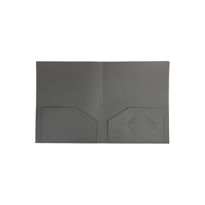 JAM PAPER Heavy Duty Plastic 2 Pocket Extra Tough School Folders - Grey - 6/Pack - color: Grey, size: 6 Per Pack