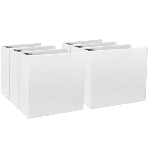 CIXILDTS 4-Inch 3 Ring Binder, Standard 4" Slant-D Ring Binder Fit Letter Size Paper, Presentation View Binders, White, 6-Pack - color: White, size: 4", style: 6-Pack