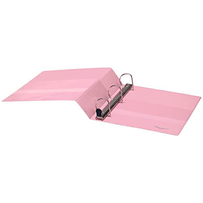 Office Depot® Heavy-Duty View 3-Ring Binder, 2" D-Rings, 49% Recycled, Light Pink