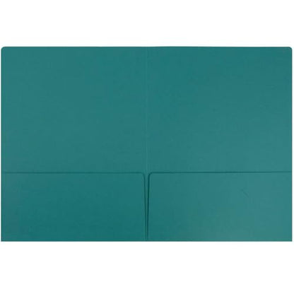 LUXPaper 9" x 12" Presentation Folders | Two Pocket | Teal | 100lb. Cover | 10 Qty - color: Teal