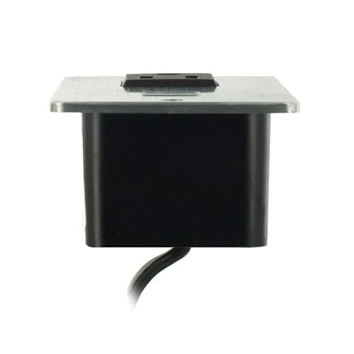 4-3/8" Long x 2-1/2" Wide Chrome in-Desk Power Center with 1 Outlet, 2 USB Ports - style: 1 Outlet, 2 USB Ports