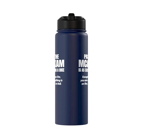 MCAT exam funny pre medical student Stainless Steel Insulated Water Bottle - color: Navy Blue