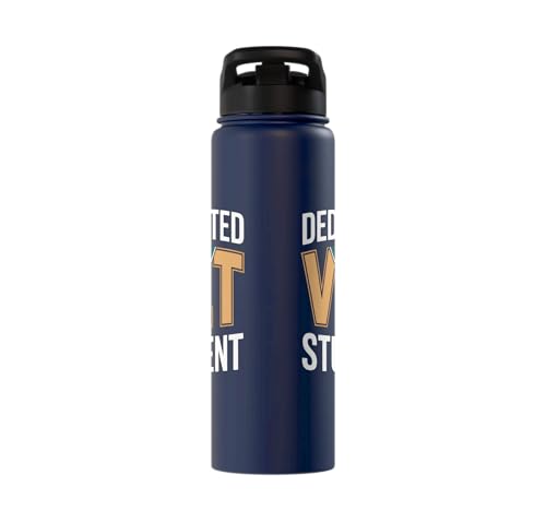 Dedicated Vet Student Veterinary School Stainless Steel Insulated Water Bottle - color: Navy Blue