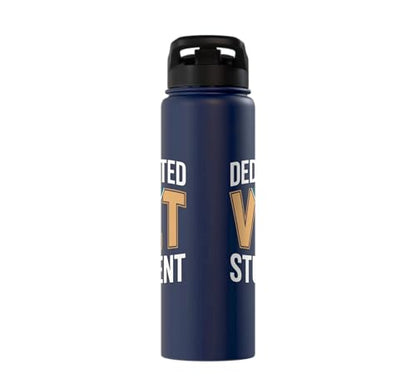 Dedicated Vet Student Veterinary School Stainless Steel Insulated Water Bottle - color: Navy Blue