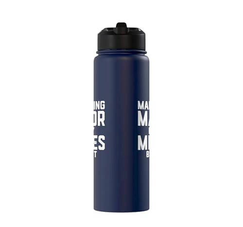 Marketing Major By Day Memes By Night Marketer Joke Student Stainless Steel Insulated Water Bottle - color: Navy Blue