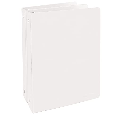 ½ Inch 3 Ring Binder .5 inch White Clear View Cover with 2 Inside Pockets, Colored School Supplies Office and Home Binders, 2 Pack – by Enday - color: White, size: 0.5